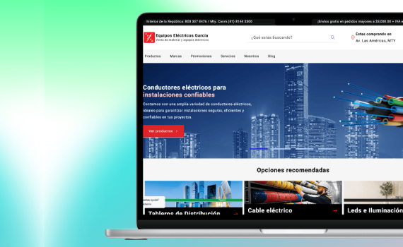 Rediseño tienda en línea EEGSA material eléctrico Shopify Monterrey